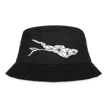 Bodensee | Polygonal | Weiss - Bucket Hat - Schwarz - Vorne - Lela (165cm)