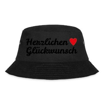 Herzlichen Glückwunsch - Bucket Hat - Schwarz - Vorne - Lela (165cm)