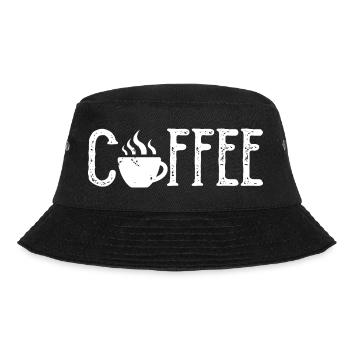 Coffee Cafe Kaffee Liebe Gastro Bar Bistro Symbol - Bucket Hat - Schwarz - Vorne - Lela (165cm)
