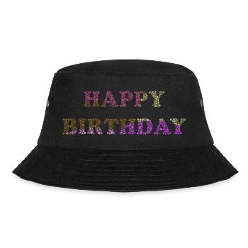 JAHRESTAG. ALLES GUTE ZUM GEBURTSTAG!. ALLES GUTE ZUM GEBURTSTAG!. - Bucket Hat - Schwarz - Vorne - Lela (165cm)