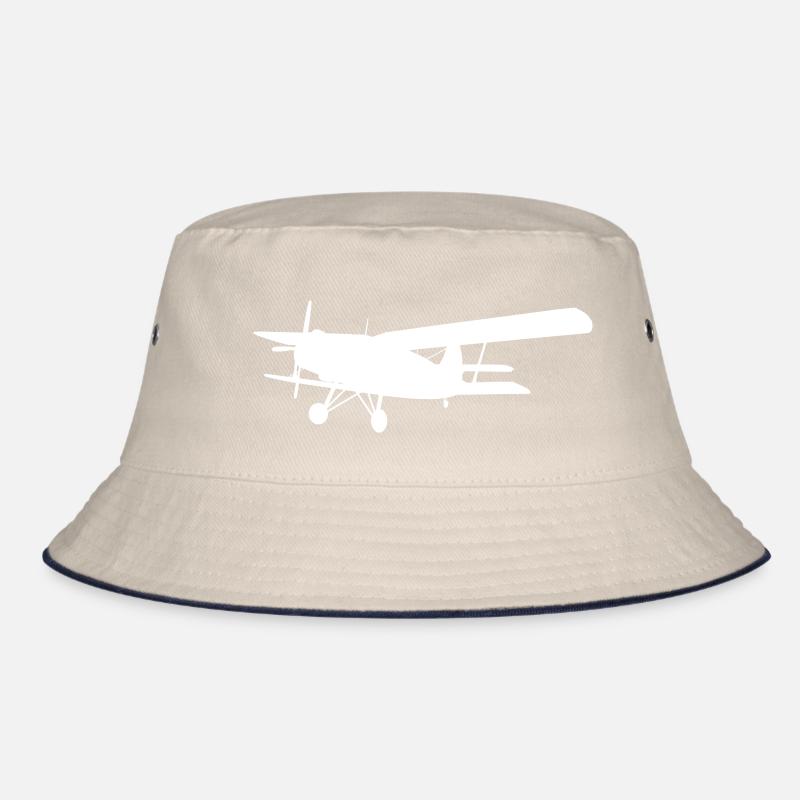 Doppeldecker Flugzeug, Silhouette Bucket Hat