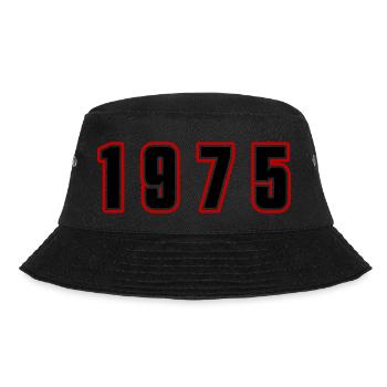 1975 Jahr Zahl - Bucket Hat - Schwarz - Vorne - Lela (165cm)