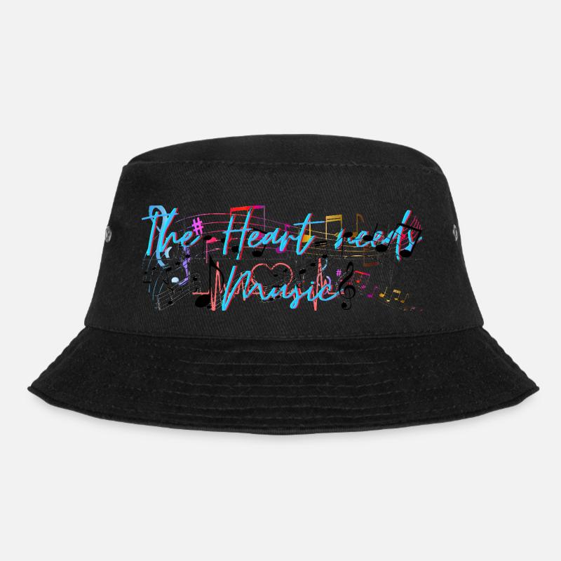 The Heart needs Music - Bucket Hat - Schwarz