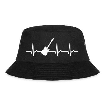 ECG curve - heart curve - pulse - music - electric guitar - Bucket Hat - black - Front - Lela (165cm)