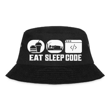 Eat Sleep Code Software Coding - Bucket Hat - black - Front - Lela (165cm)