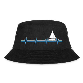 Herzschlag Segelboot Meer - Bucket Hat - Schwarz - Vorne - Lela (165cm)