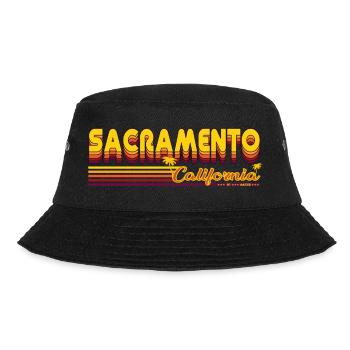 Sacramento California Retro and Vintage Design - Bucket Hat - black - Front - Lela (165cm)