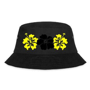 Hibiscus Flowers - Bucket Hat - black - Front - Lela (165cm)