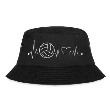 Volleyball Herzschlag - Bucket Hat - Schwarz - Vorne - Lela (165cm)