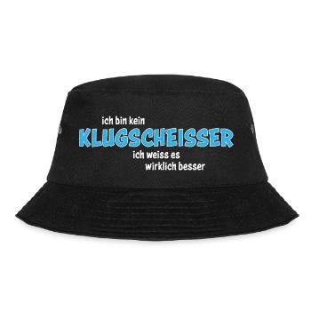ich bin kein Klugscheisser - Bucket Hat - Schwarz - Vorne - Lela (165cm)