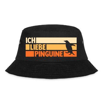 Tiermotiv Pinguin - Bucket Hat - Schwarz - Vorne - Lela (165cm)