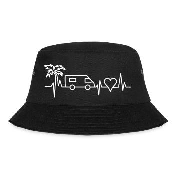 Mein Herz schlägt für Camper Van Leben - Bucket Hat - Schwarz - Vorne - Lela (165cm)