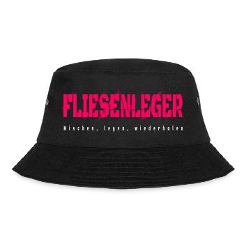 Fliesenleger Design - Bucket Hat - Schwarz - Vorne - Lela (165cm)