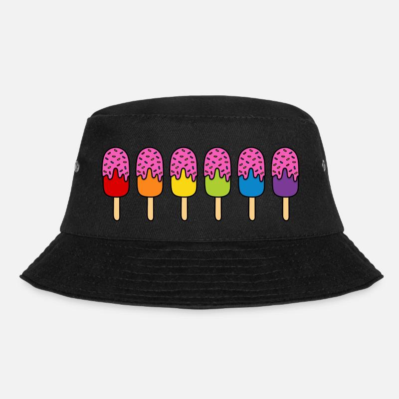 EIS Regenbogen LGBTQ+ Schoko Eiscreme Pride Month - Bucket Hat - Schwarz