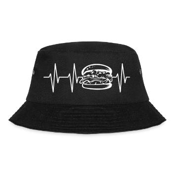 burger icon heartbeat pulse icon fast food logo - Bucket Hat - black - Front - Lela (165cm)