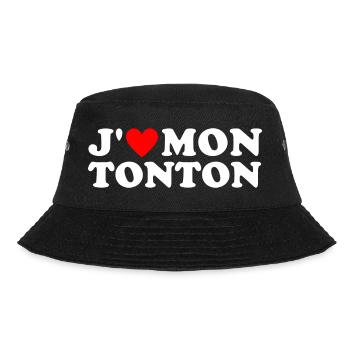J' aime mon tonton cadeau oncle coeur rouge - Bob - noir - Devant - Lela (165cm)