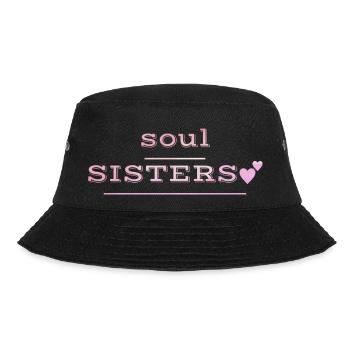 Besties - soul sisters - Bucket Hat - black - Front - Lela (165cm)