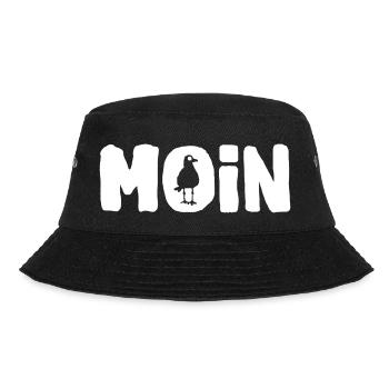 Geschenkidee Moin Möwen Edition - Bucket Hat - Schwarz - Vorne - Lela (165cm)