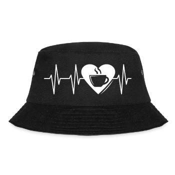 coffee heart love pulse heartbeat icon icon logo - Bucket Hat - black - Front - Lela (165cm)
