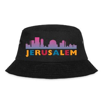 Jerusalem Tel Aviv Israel IDF Jewish Judah - Bucket Hat - black - Front - Lela (165cm)