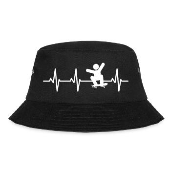 Skateboarder Strichmännchen Kardiogramm - Bucket Hat - Schwarz - Vorne - Lela (165cm)
