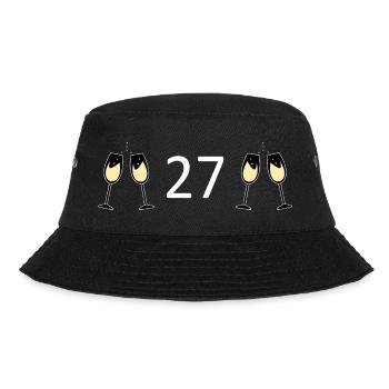 27.Geburtstag 27 Jahre Jubiläum 27 Jahre Zahl 27 - Bucket Hat - Schwarz - Vorne - Lela (165cm)