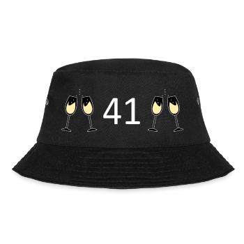 41.Geburtstag 41 Jahre Jubiläum 41 Jahre Zahl 41 - Bucket Hat - Schwarz - Vorne - Lela (165cm)