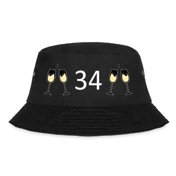 34th Birthday 34 Years Anniversary 34 Years Number 34 - Bucket Hat - black - Front - Lela (165cm)