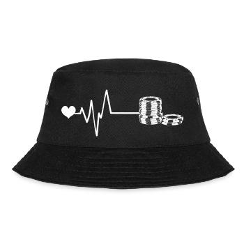 Poker chip pulse heart love - Bucket Hat - black - Front - Lela (165cm)