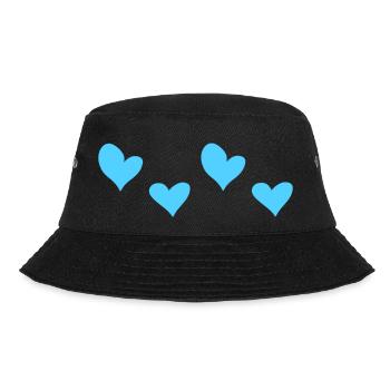 Four Hearts Heart Symbol Love Blue - Bucket Hat - black - Front - Lela (165cm)