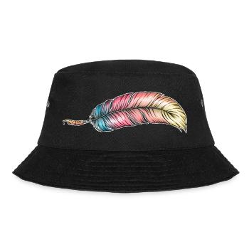 writing feather rainbow - Bucket Hat - black - Front - Lela (165cm)