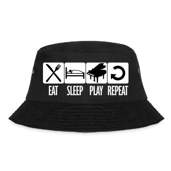 Eat Sleep Piano Repeat Daily Eat Sleep Play - Bucket Hat - black - Front - Lela (165cm)