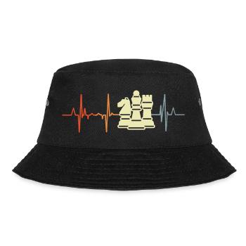 Schachfiguren Kardiogramm - Bucket Hat - Schwarz - Vorne - Lela (165cm)