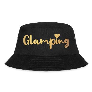 Glamping Herz Gold Luxus Camping Camper - Bucket Hat - Schwarz - Vorne - Lela (165cm)
