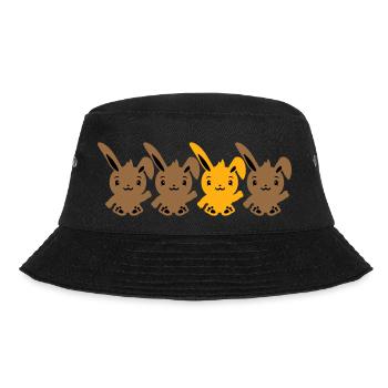 4 Bunny Friends Difference Be Different Different - Bucket Hat - black - Front - Lela (165cm)