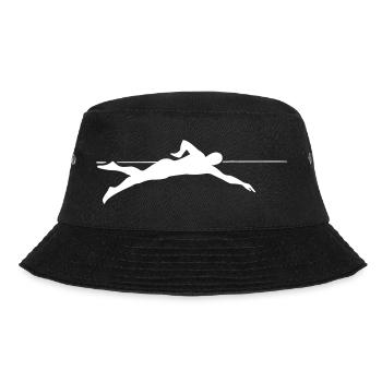 Dynamischer Sprinter Liniengrafik - Bucket Hat - Schwarz - Vorne - Lela (165cm)