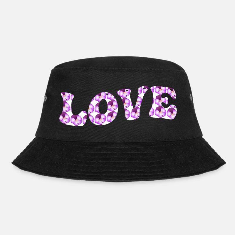 Motif d’amour avec des fleurs lilas - Bob - noir