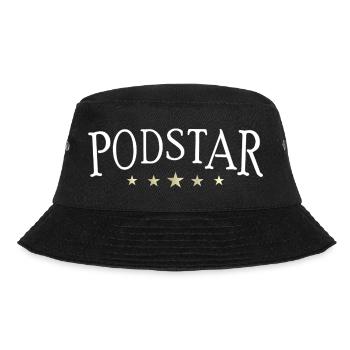 Podstar, 5 Sterne Podcaster  - Bucket Hat - Schwarz - Vorne - Lela (165cm)