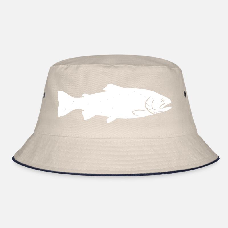 Forelle Forellen Silhouette wilde fliegenfischen Bucket Hat