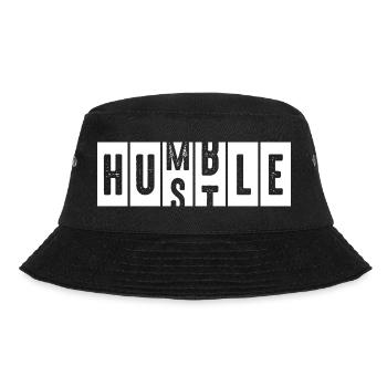 Humble Hustle Distressed Lettering - Bucket Hat - black - Front - Lela (165cm)