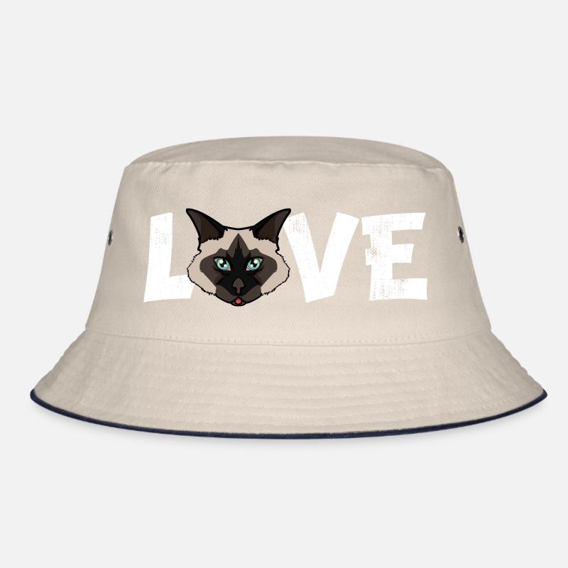Birman-Katzen-Liebe lustige Rasse-Illustration Bucket Hat