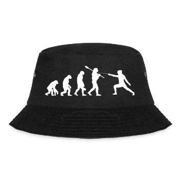 Entwicklung des Fecht-Silhouetten-Kampfsports - Bucket Hat - Schwarz - Vorne - Lela (165cm)