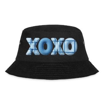 XOXO Patchwork Look mit Stoff Optik - Bucket Hat - Schwarz - Vorne - Lela (165cm)