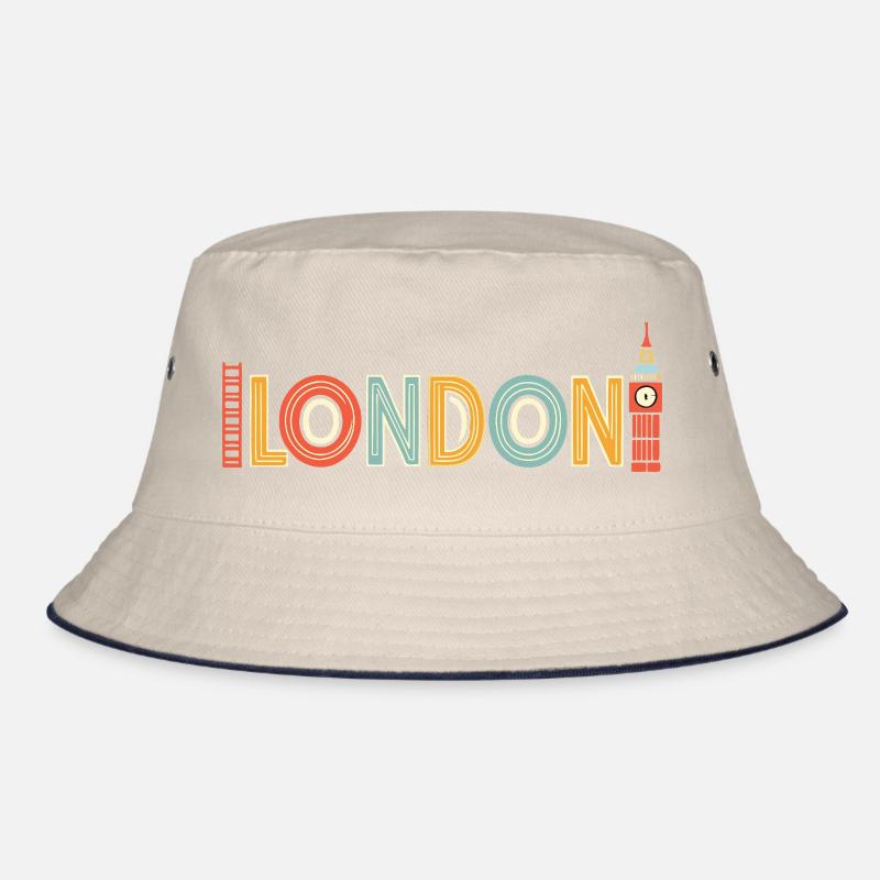 Multicoloured retro London Bucket Hat