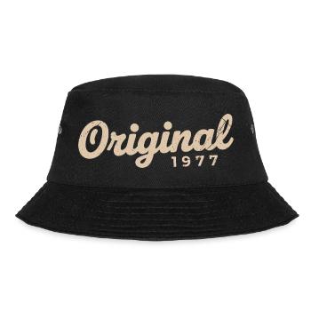 Geburtstagsgeschenk 1977 | Geboren 1977 - Bucket Hat - Schwarz - Vorne - Lela (165cm)