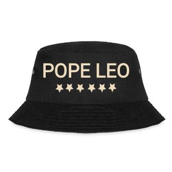 Pope Leo Text - Bucket Hat - black - Front - Lela (165cm)