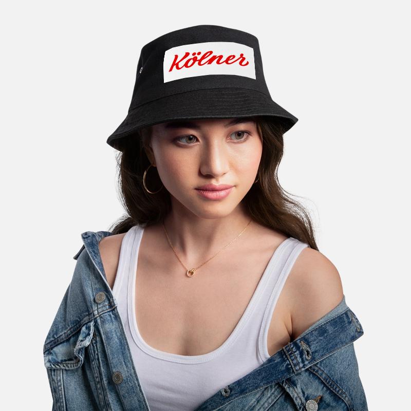 Kölner Roter Script-Logo Print Bucket Hat