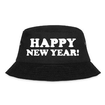 Bold Happy New Year Distressed Text - Bucket Hat - black - Front - Lela (165cm)
