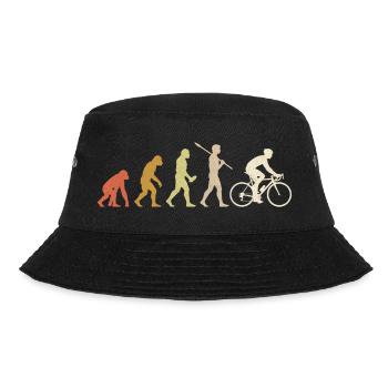 Cycling Evolution Funny Cyclist Gift - Bucket Hat - black - Front - Lela (165cm)