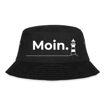 Moin Leuchtturm – Minimalistisches Nordsee Design - Bucket Hat - Schwarz - Vorne